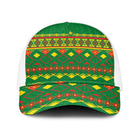 Cameroon Football Mesh Trucker Cap Tribal Motifs Green Color - Wonder Print Shop