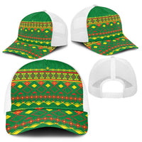 Cameroon Football Mesh Trucker Cap Tribal Motifs Green Color - Wonder Print Shop