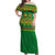 Custom Cameroon Football Off Shoulder Maxi Dress Tribal Motifs Green Color - Wonder Print Shop
