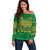 Custom Cameroon Football Off Shoulder Sweater Tribal Motifs Green Color - Wonder Print Shop