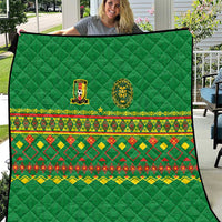 Cameroon Football Quilt Tribal Motifs Green Color - Wonder Print Shop