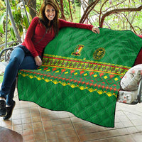 Cameroon Football Quilt Tribal Motifs Green Color - Wonder Print Shop