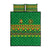 Cameroon Football Quilt Bed Set Tribal Motifs Green Color - Wonder Print Shop