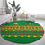 Cameroon Football Round Carpet Tribal Motifs Green Color - Wonder Print Shop