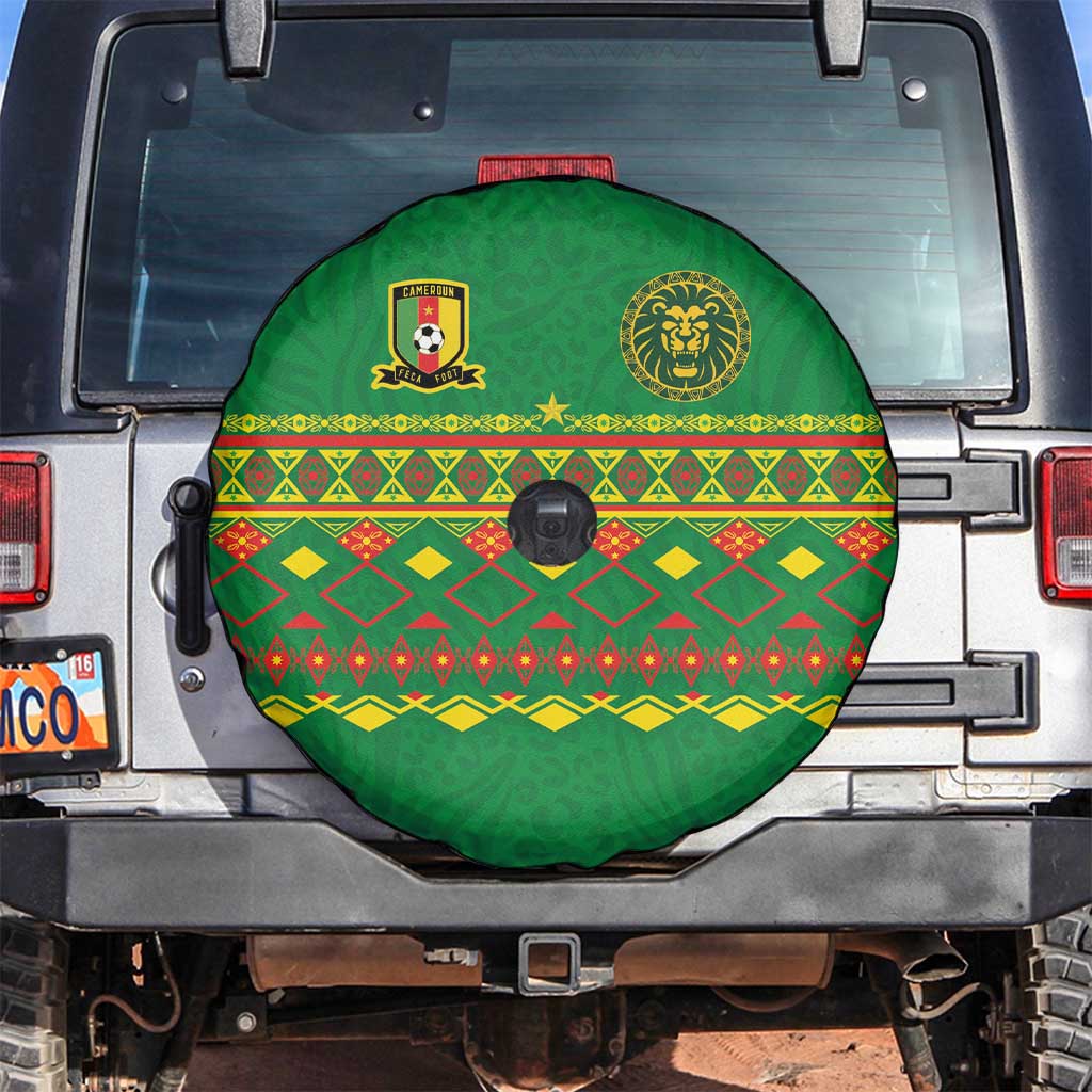 Cameroon Football Spare Tire Cover Tribal Motifs Green Color - Wonder Print Shop