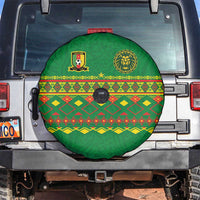 Cameroon Football Spare Tire Cover Tribal Motifs Green Color - Wonder Print Shop