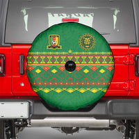 Cameroon Football Spare Tire Cover Tribal Motifs Green Color - Wonder Print Shop