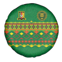 Cameroon Football Spare Tire Cover Tribal Motifs Green Color - Wonder Print Shop