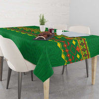 Cameroon Football Tablecloth Tribal Motifs Green Color - Wonder Print Shop