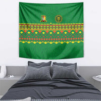 Cameroon Football Tapestry Tribal Motifs Green Color - Wonder Print Shop