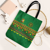 Cameroon Football Tote Bag Tribal Motifs Green Color - Wonder Print Shop