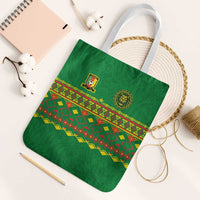 Cameroon Football Tote Bag Tribal Motifs Green Color - Wonder Print Shop
