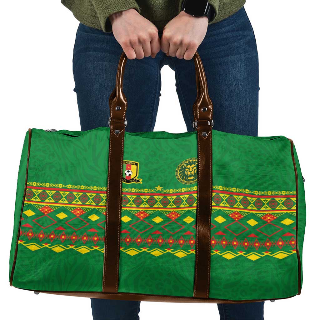 Cameroon Football Travel Bag Tribal Motifs Green Color - Wonder Print Shop