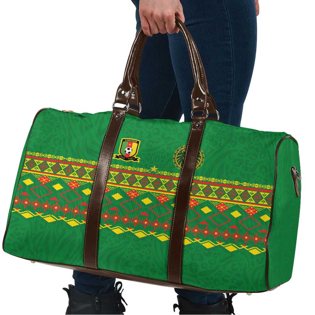 Cameroon Football Travel Bag Tribal Motifs Green Color - Wonder Print Shop