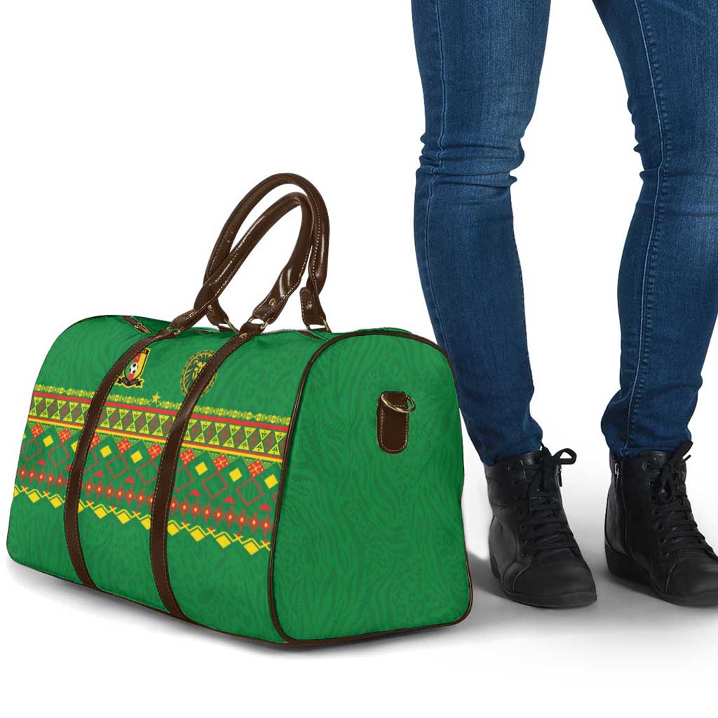 Cameroon Football Travel Bag Tribal Motifs Green Color - Wonder Print Shop