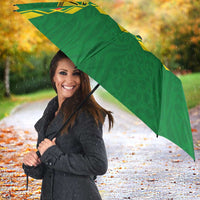 Cameroon Football Umbrella Tribal Motifs Green Color - Wonder Print Shop