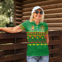 Custom Cameroon Football Women Polo Shirt Tribal Motifs Green Color - Wonder Print Shop