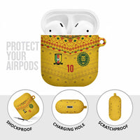Custom Cameroon Football AirPods Case Tribal Motifs Yellow Color - Wonder Print Shop