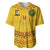 Custom Cameroon Football Baseball Jersey Tribal Motifs Yellow Color - Wonder Print Shop