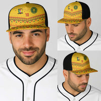 Cameroon Football Baseball Net Cap Tribal Motifs Yellow Color - Wonder Print Shop