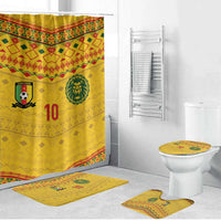 Custom Cameroon Football Bathroom Set Tribal Motifs Yellow Color - Wonder Print Shop