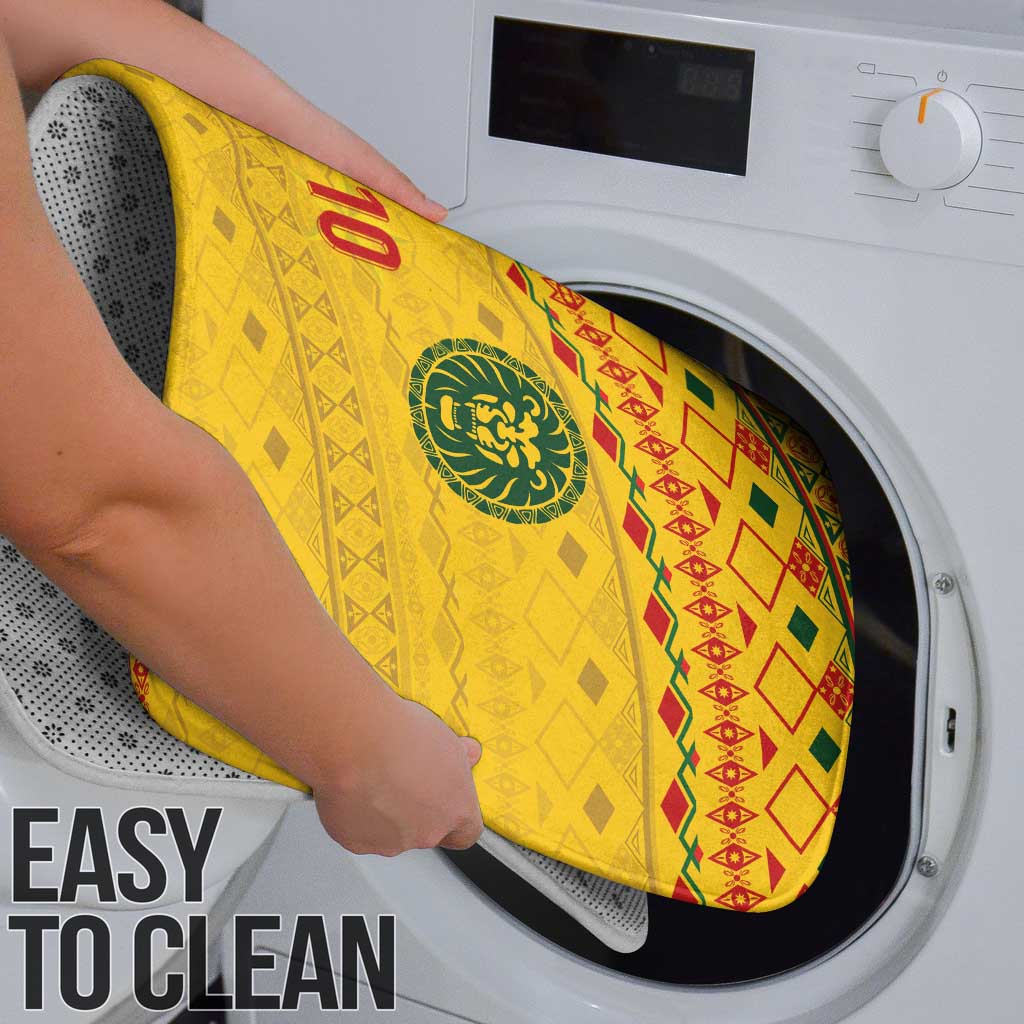 Custom Cameroon Football Bathroom Set Tribal Motifs Yellow Color - Wonder Print Shop