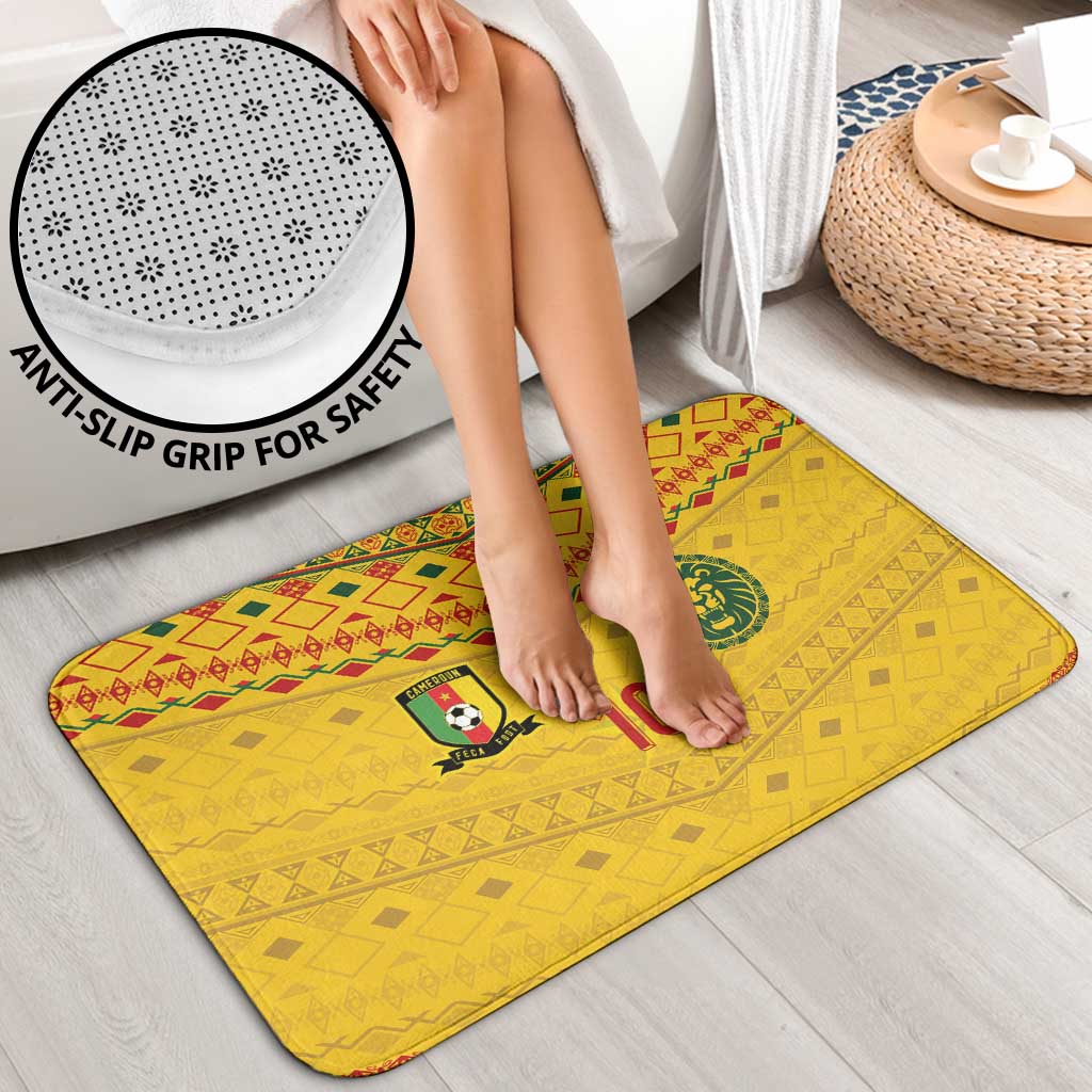 Custom Cameroon Football Bathroom Set Tribal Motifs Yellow Color - Wonder Print Shop
