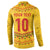 Custom Cameroon Football Button Sweatshirt Tribal Motifs Yellow Color - Wonder Print Shop