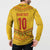 Custom Cameroon Football Button Sweatshirt Tribal Motifs Yellow Color - Wonder Print Shop