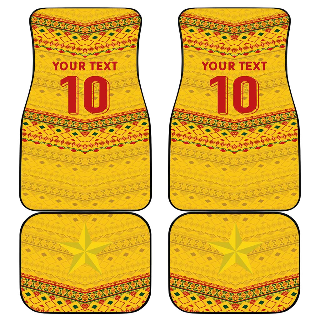 Custom Cameroon Football Car Mats Tribal Motifs Yellow Color - Wonder Print Shop