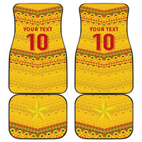 Custom Cameroon Football Car Mats Tribal Motifs Yellow Color - Wonder Print Shop