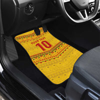 Custom Cameroon Football Car Mats Tribal Motifs Yellow Color - Wonder Print Shop
