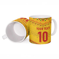 Custom Cameroon Football Ceramic Mug Tribal Motifs Yellow Color - Wonder Print Shop