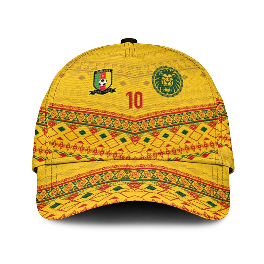 Cameroon Football Classic Cap Tribal Motifs Yellow Color - Wonder Print Shop