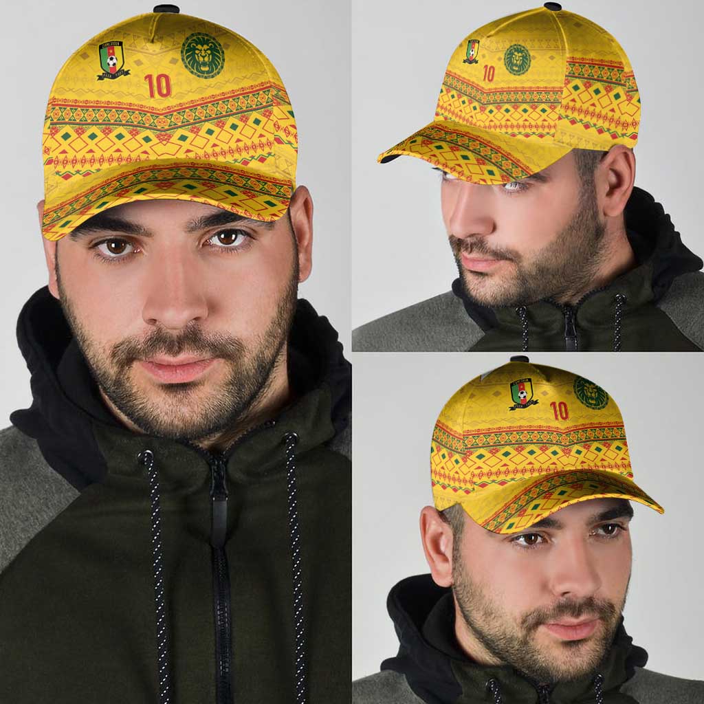 Cameroon Football Classic Cap Tribal Motifs Yellow Color - Wonder Print Shop