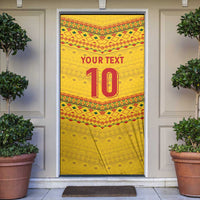 Custom Cameroon Football Door Cover Tribal Motifs Yellow Color - Wonder Print Shop