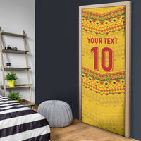 Custom Cameroon Football Door Cover Tribal Motifs Yellow Color - Wonder Print Shop