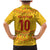 Custom Cameroon Football Family Matching Mermaid Dress and Hawaiian Shirt Tribal Motifs Yellow Color - Wonder Print Shop