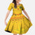 Custom Cameroon Football Family Matching Mermaid Dress and Hawaiian Shirt Tribal Motifs Yellow Color - Wonder Print Shop
