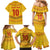 Custom Cameroon Football Family Matching Mermaid Dress and Hawaiian Shirt Tribal Motifs Yellow Color - Wonder Print Shop