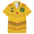 Custom Cameroon Football Family Matching Mermaid Dress and Hawaiian Shirt Tribal Motifs Yellow Color - Wonder Print Shop