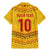 Custom Cameroon Football Family Matching Mermaid Dress and Hawaiian Shirt Tribal Motifs Yellow Color - Wonder Print Shop