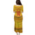 Custom Cameroon Football Family Matching Puletasi and Hawaiian Shirt Tribal Motifs Yellow Color - Wonder Print Shop