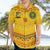 Custom Cameroon Football Hawaiian Shirt Tribal Motifs Yellow Color - Wonder Print Shop