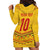 Custom Cameroon Football Hoodie Dress Tribal Motifs Yellow Color - Wonder Print Shop