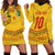 Custom Cameroon Football Hoodie Dress Tribal Motifs Yellow Color - Wonder Print Shop