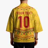 Custom Cameroon Football Kimono Tribal Motifs Yellow Color - Wonder Print Shop