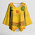 Custom Cameroon Football Kimono Sleeve Blouse Tribal Motifs Yellow Color - Wonder Print Shop