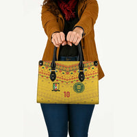 Custom Cameroon Football Leather Bag Tribal Motifs Yellow Color - Wonder Print Shop