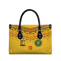 Custom Cameroon Football Leather Bag Tribal Motifs Yellow Color - Wonder Print Shop